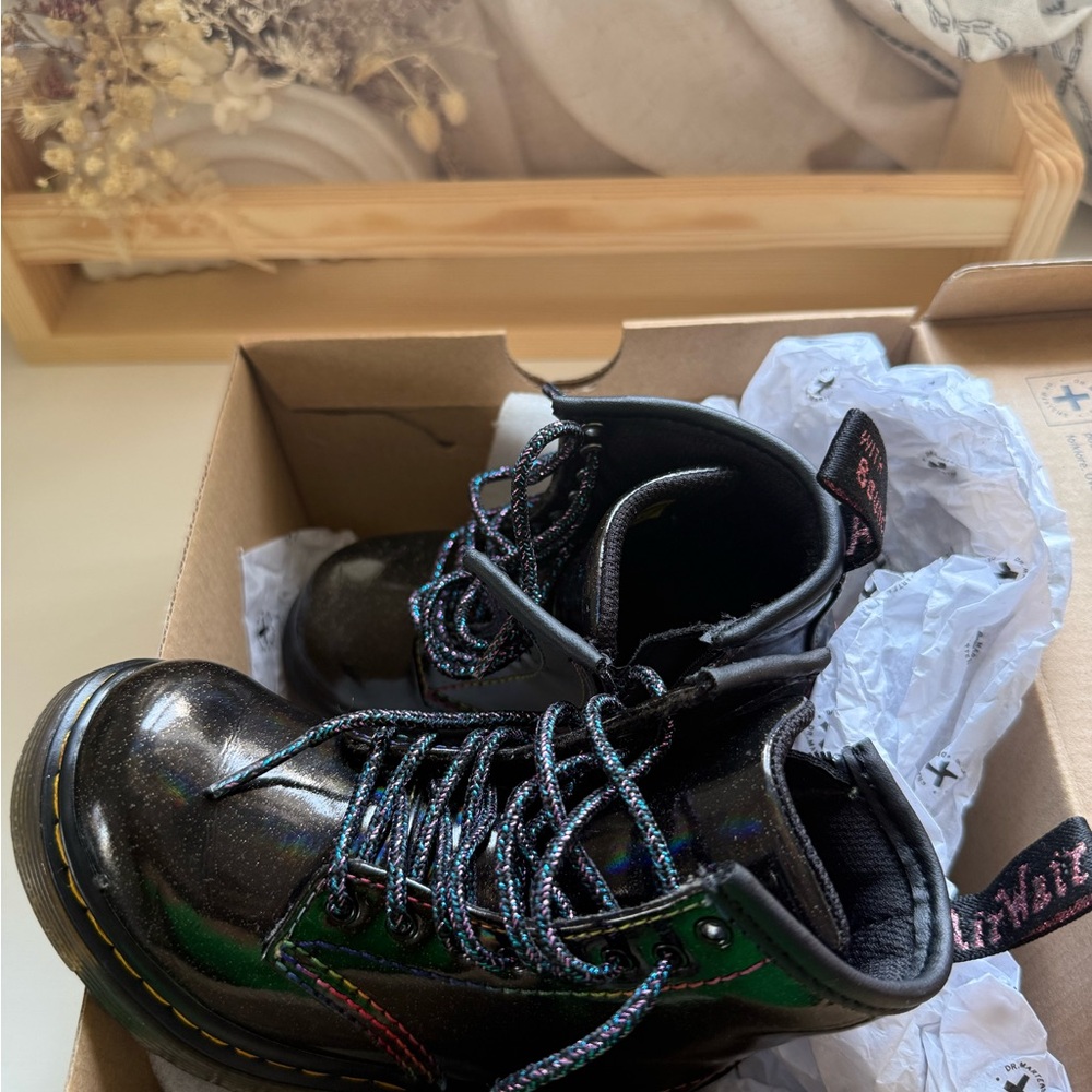 Dr Martens Glitter Patent Boots - Picture 7 of 9